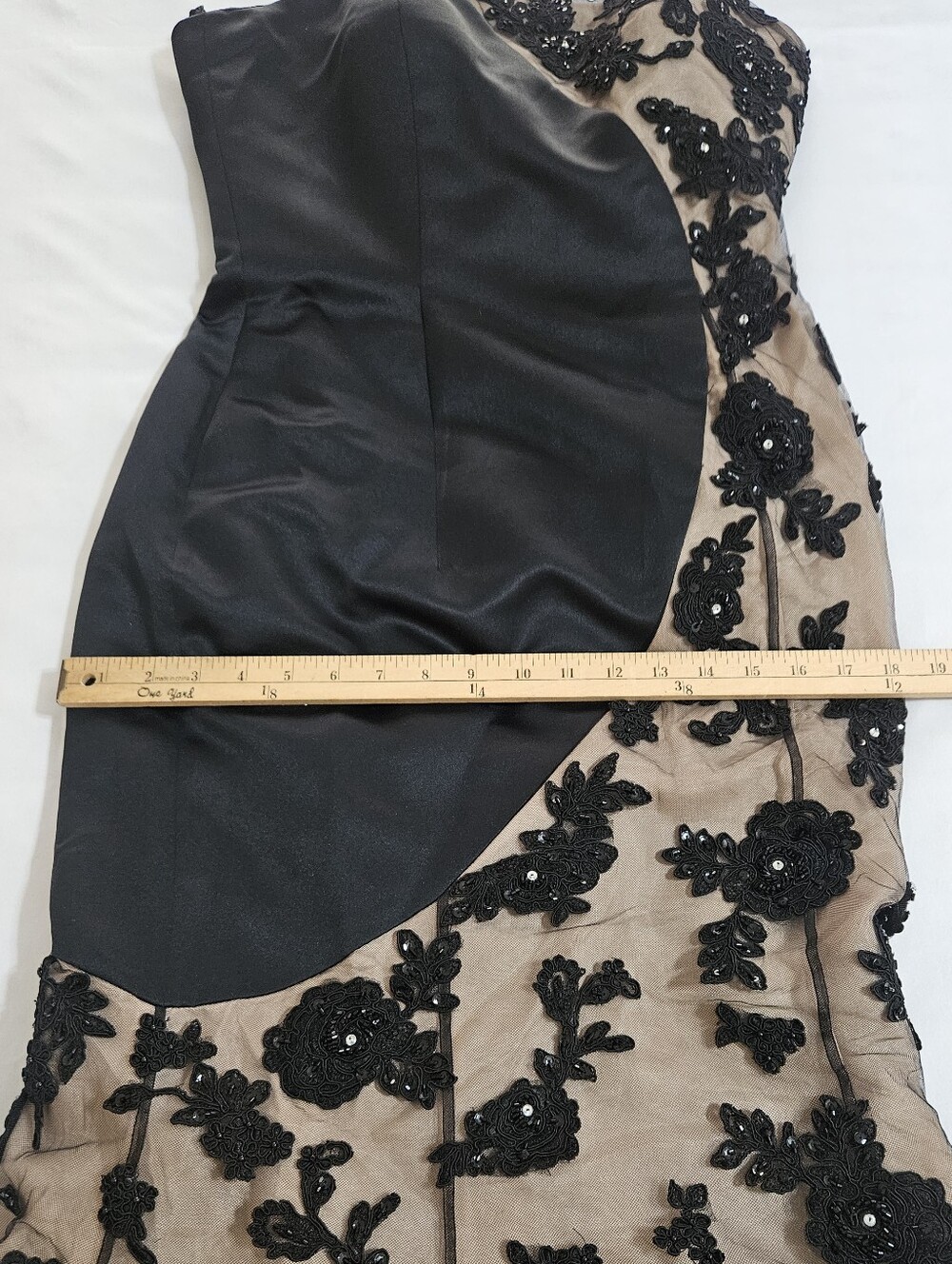 Cache Black Strapless Sequin Floral Mesh Mermaid Evening Gown Dress 8 - Picture 16 of 16
